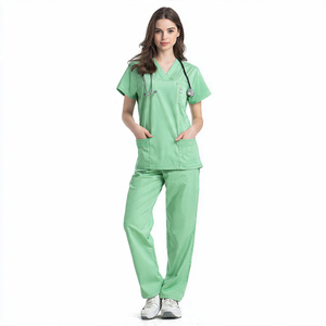 Unisex High Quality 100% Cotton Hospital <b>Scrub</b> Suit Customized Color Knitted <b>Scrubs</b> Set Breathable Comfortable - Product Image 5