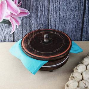 Olla de madera rústica con tapa mate duradera a prueba de calor hecha a mano para servir comidas calientes o almacenar alimentos utensilios de cocina perfectos - Product Image 4