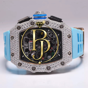 BRIVA JEWELS VVS นาฬิกาโครโนกราฟฮิปฮอปมอยซาไนต์-43 มม. MIYOTA ควอตซ์ อนาล็อก-ดิจิตอล หรูหรา - Product Image 1