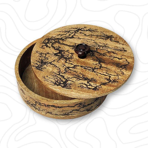 Casserole en bois de manguier de qualité supérieure, durable, écologique, pour chapati, roti, hotpot, finition lisse, couvercle robuste, classique - Product Image 3