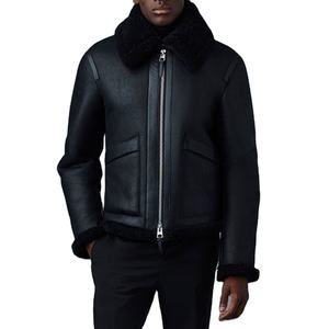 Ventes en gros de manteaux longs en cuir d'hiver pour hommes de haute qualité avec rembourrage en duvet, col en tricot, poches latérales, style décontracté et streetwear - Product Image 2