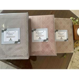 Divine Jacquard 400 TC Hotel Bedding Set 108x108 Inch Cotton King Size Fitted & <b>Flat</b> <b>Bed</b> <b>Sheets</b> - Product Image 1