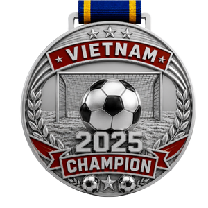 Médailles de football Champion du Vietnam en alliage de zinc gravées Or Argent Bronze – Récompenses sportives durables pour le football - Product Image 3