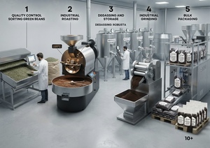 Café Robusta Premium Exim Commodities 100% en Polvo, Espresso Fuerte, 1 kg, Listo para Usar, Larga Vida Útil para la Industria de Bebidas - Product Image 5
