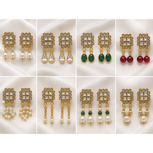 Componentes de latón al por mayor para la fabricación de joyas con cuentas de cristal cuadradas, chapados en oro, envasados en bolsas OPP para la creación de collares y pendientes personalizados. - Product Image 5
