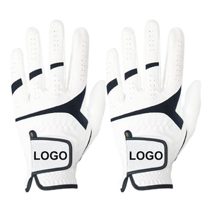Gants de golf en cuir véritable avec sangle de poignet réglable, respirants, pour le sport et l'extérieur, ajustement unisexe, patch logo blanc, fermeture à enfiler - Product Image 3