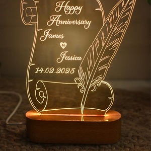 Premium Quality Transparent Personalized 3D Illusion LED Lamp for Loved Ones Custom Acrylic Night <b>Light</b> Available For Sale - Product Image 3
