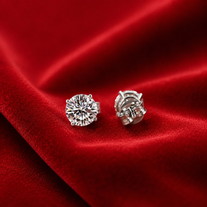 14K <b>Gold</b> Round Lab Grown Diamond Solitaire Stud <b>Earrings</b> | Classic Push <b>Back</b> Fine Jewelry Gift for Women Everyday Wear Daily Use - Product Image 3