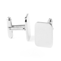 Gemelos rectangulares lisos de joyería de plata para hombres, joyería de plata para hombres, diseño personalizado
