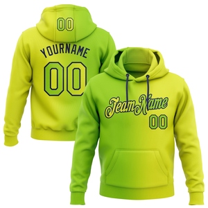 Wholesale Direct Industry New Design Custom Stitched Neon Yellow Neon Green-<b>Navy</b> Gradient Fashion Loose Fit <b>Sweatshirt</b> Hoodie - Product Image 1