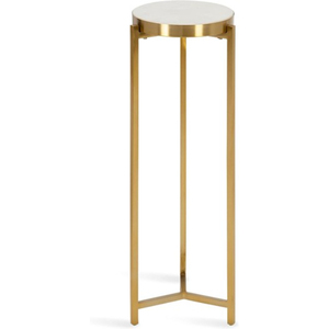 Modern <b>Round</b> Marble <b>Top</b> Side <b>Table</b> with Brass Metal Frame Contemporary Living Room Furniture Decorative Accent <b>Table</b> - Product Image 1