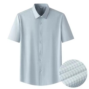 Men's Casual Formal Long-Sleeved Single Breasted Button Collar <b>Patchwork</b> Twill Quick Dry Sustainable 100% Cotton Spring - Product Image 6