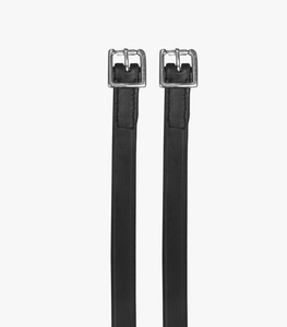 Sangles d'étrier en cuir noir réglables pour l'équitation avec boucles en acier inoxydable - Product Image 1