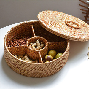 Tea sachet packaging gift box rattan compartment boxes teabag snack storage <b>table</b> organiser - Product Image 1
