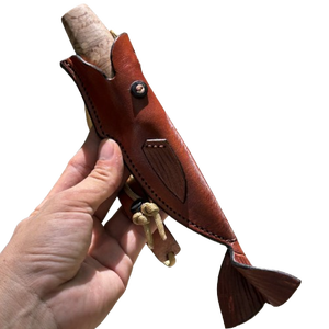 Yakut Outdoor Camping Survival Forging Knife Set with Wood Handle Tanto Blade Cowhide Manual <b>Small</b> Straight Knife - Product Image 2