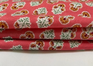 Sacs en tissu 100 % coton imprimé à la main, motif floral rose léger et écologique, motif de fleurs blanches et rouges, textile ethnique indien - Product Image 4