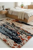 Luxuriöser Handgeknüpfter Wollteppich mit Rutschfester Baumwollunterlage, Modernes Geometrisches Muster, Dicker Flor für Hotels, Villen, Büros (Export)