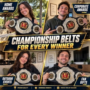 Custom Boxing <b>Wrestling</b> MMA Championship <b>Belt</b> Premium Leather Champion Title Gold Metal Plates Personalized Logo OEM Factory - Product Image 6