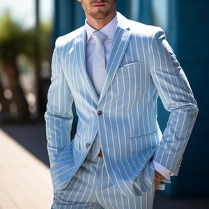 Trajes de Blazer Formales para Hombre de Alta Calidad, Hechos a Medida, Transpirables, Antiarrugas, Antiretráctiles, Tejido de Punto TR de Spandex/Nailon - Product Image 1