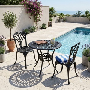 Table basse de luxe en fer forgé européen, résistante aux intempéries, sur mesure, pour jardin et cour, ensemble de mobilier d'extérieur - Product Image 3