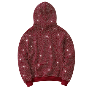 Sudadera con Capucha Personalizada de Fábrica Directa con Pedrería, Brillante y Adornada con Cristales, de Forro Polar, a la Moda, Venta al por Mayor a Granel - Product Image 3