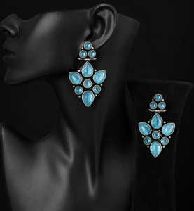 Dernières créations de boucles d'oreilles pendantes en argent oxydé multi-pierres, vente en gros |   Anniversaire Vintage pour Femmes |   ARTS JEWELS 100 paires MOQ - Product Image 5