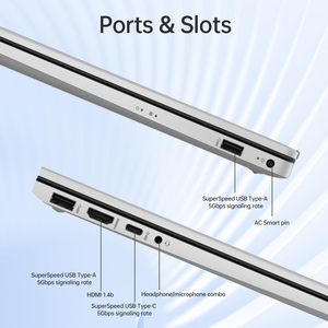 Portátil empresarial para profesionales de 17.3 pulgadas con pantalla táctil 1600*900, Ultra 5 225U, i7-1355U, 16GB DDR5, 1TB, Win11 Pro, color plata - Product Image 3