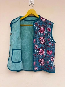 <b>Velvet</b> Suzani Vintage Short Boho Floral Beaded Cotton Reversible Unisex Winter Vest Wear Wedding <b>Jacket</b> - Product Image 1