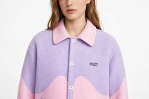 Abrigo de Lana Grueso para Mujer Oneten Apparel, con Bloques de Color, Cuello Vuelto y Botones Florales, Chaqueta Casual de Invierno - Product Image 4