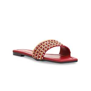 Maroon Casual <b>Fur</b> <b>Slipper</b> CL1632 <b>Fashionable</b> Comfortable for <b>Slippers</b> - Product Image 3