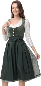 Vestido Dirndl Bávaro para Mujer, Traje Tradicional para el Festival de la Cerveza de Oktoberfest, Delantal de Poliéster, Elegante Estilo Alemán - Product Image 2