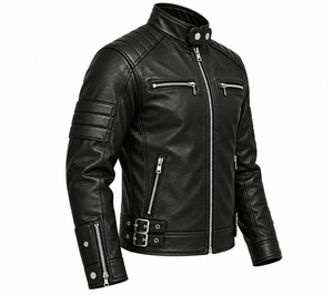 Blouson universitaire unisexe en cuir véritable respirant et écologique, broderie personnalisée, style urbain, col montant, idéal pour l'hiver - Product Image 3