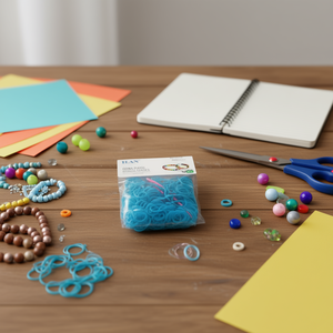 Ilan Goma Manualidades Blu Fluorescente 300 Pezzi per Artigianato - Product Image 3