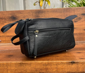 Nueva moda, bolsa de maquillaje de almacenamiento portátil de gran capacidad, neceser de viaje de cuero de vaca genuino, neceser multifunción - Product Image 2