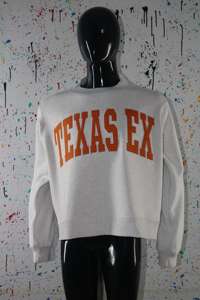 Sudadera TEXAS EX WHITE con cuello alto, 100% naranja, con apliques bordados, cuello ancho, hilos finos. - Product Image 2