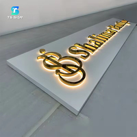 Lettres lumineuses en acier inoxydable rétroéclairées 3D, lettres en aluminium personnalisées illuminées pour la décoration murale de bureau intérieur