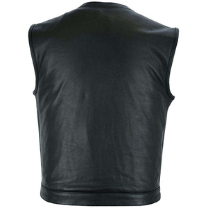 Chaleco de Motocicleta de Cuero Genuino para Hombre, con Correa Lateral Ajustable, Cierre de Cremallera, Ropa Exterior Cortavientos para Conducir en Invierno - Product Image 2