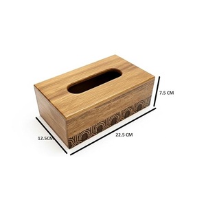 Wooden <b>Tissue</b> Box Cover Handcrafted Decorative <b>Tissue</b> Holder for Bathroom Living Room Office Rustic Wooden <b>Tissue</b> Box Case - Product Image 2