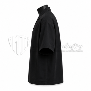 Chaqueta Negra de Manga Corta con Cierre para Hombre, Chaqueta de Trabajo, Sobrecamisa Casual, Personalizable OEM ODM al por Mayor - Product Image 4