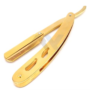 Private Label Stainless Steel Straight Razor for Men New Design <b>Single</b> Edge <b>Swing</b> Lock Barber Shavette with Removable Blade - Product Image 4