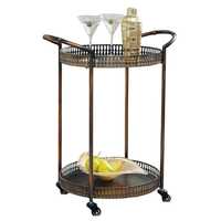 Chariot de bar moderne en acier inoxydable noir de luxe à 3 niveaux avec plateau en verre, chariot de service rectangulaire à roulettes pour le stockage de vin et de boissons