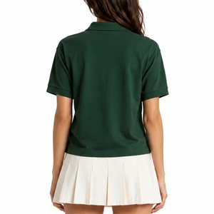 เสื้อโปโลแขนสั้นผู้หญิง สีพื้น ผ้าฝ้าย ระบายอากาศได้ดี สวมใส่สบาย มีกระดุมผ่าหน้า ผ้าเนื้อยืด เหมาะสำหรับชุดยูนิฟอร์มกอล์ฟ - Product Image 2