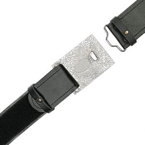 Cinturón Escocés Tradicional de Cuero Granulado Negro Liso para Trajes de Kilt 2026 - Product Image 6