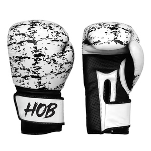Gants de boxe HOB en cuir avec fermeture Velcro, imprimé feuille d'aluminium, équipement d'entraînement pour adultes, design respirant - Product Image 2