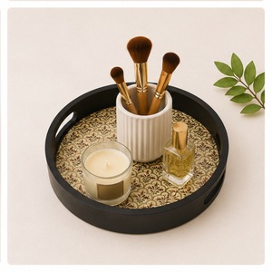 Juego de 2 bandejas redondas de lujo de MDF con impresión digital, decorativas con motivos florales mogoles, de madera, para mesa de centro, al por mayor - Product Image 5