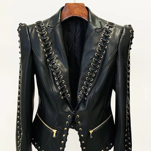 Hot Selling Women's Autumn 2026 New Arrivals Fashion High Quality <b>Leather</b> <b>Jacket</b> Women <b>Long</b> Sleeve Slim Fit <b>Jacket</b> - Product Image 1