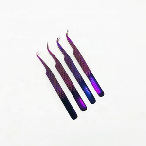 Pince à cils professionnelle à pointe en fibre et pointe fine pour extensions de cils – Outil d'extension de cils - Product Image 1