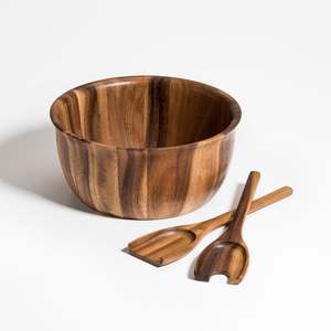 Cuenco de madera de lujo con acabado natural, extra grande, profundo, de madera maciza, para hoteles, hostelería y eventos de catering. - Product Image 5