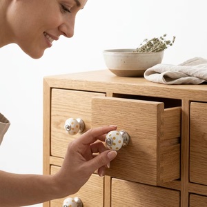 White Porcelain Polka Dot Cabinet <b>Knobs</b> Industrial Design <b>for</b> Kitchen Wardrobe <b>Dresser</b> Drawer Handles Eco-Friendly Easy - Product Image 2