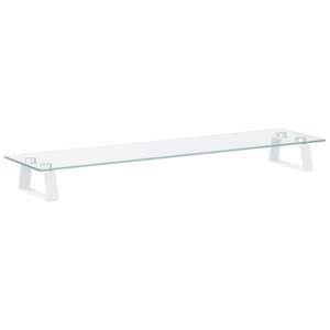 Soporte de escritorio para monitor de metal y vidrio templado, color blanco, 31.5"x7.9"x3.1" - Product Image 6